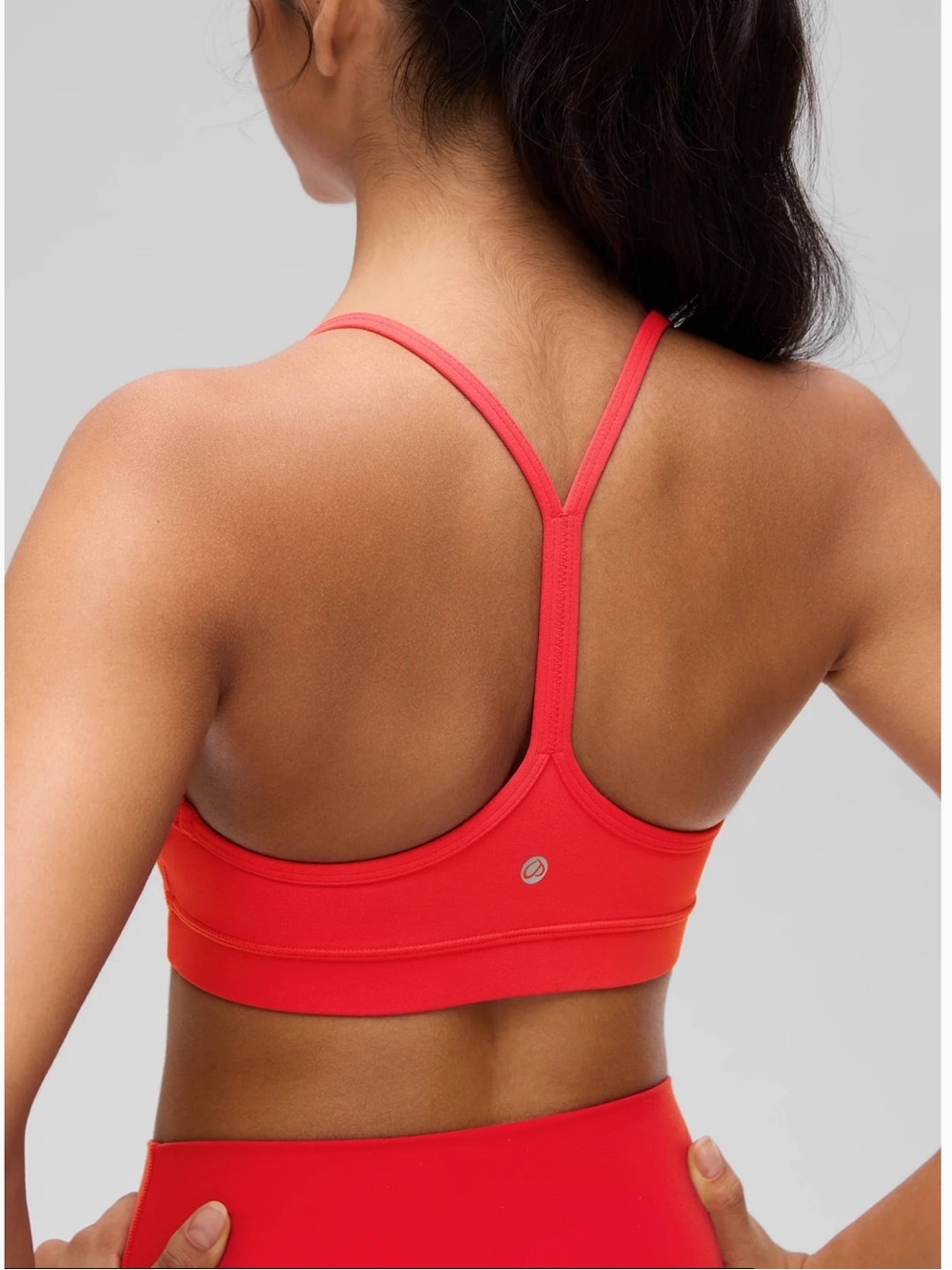 CRZ YOGA Butterluxe Y Back Spaghetti Strap Sports Bra Deep Red Size Small NWT